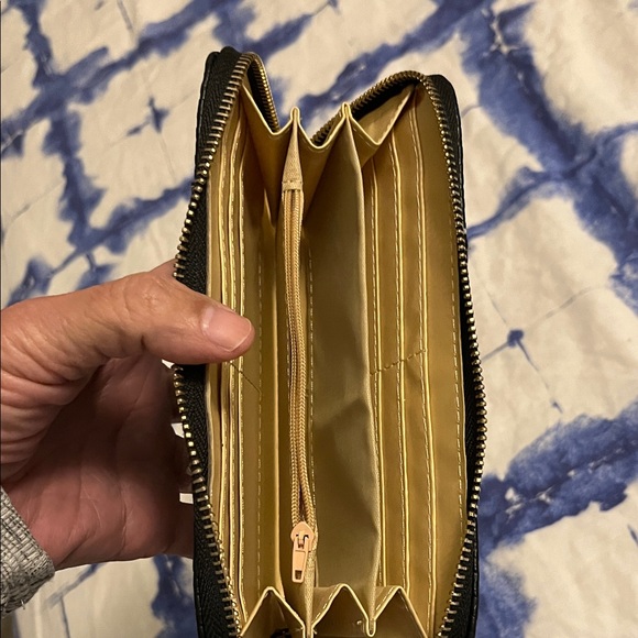Coach Black Quilted Zip Wallet with Gold Crest - Picture 5 of 5